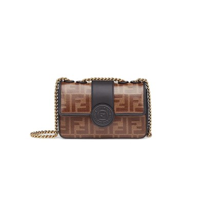FENDI 1974 DOUBLE F MINI GLAZED BAG 8BS016A5K4F14RT (19*13*4cm)